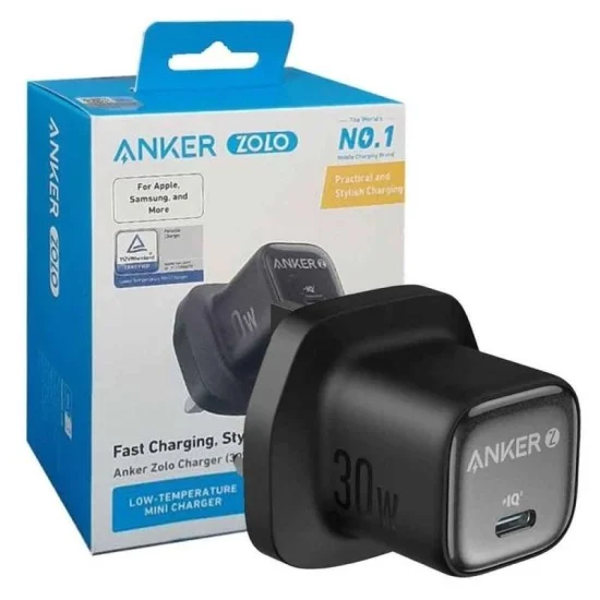 Anker Zolo Charger (30W, PD 3.0, with 1.0m C to C Cable) - Black